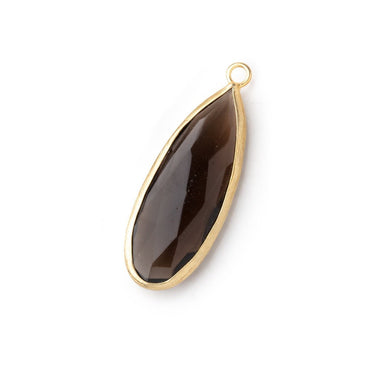 30x12mm Vermeil Bezel Smoky Quartz Pear Pendant 1 piece (ONLINE ORDER ONLY)