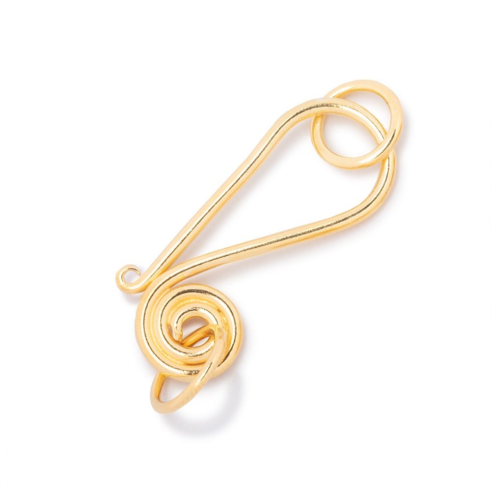 30x12mm Vermeil Hook Swirl Design 1 piece (ONLINE ORDER ONLY)