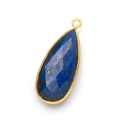 30x13.5mm Vermeil Bezel Lapis Lazuli Faceted Pear Pendant 1 piece (ONLINE ORDER ONLY)