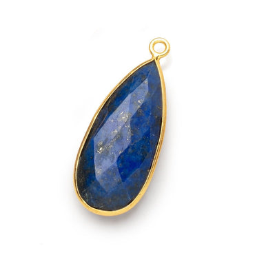 30x13.5mm Vermeil Bezel Lapis Lazuli Faceted Pear Pendant 1 piece (ONLINE ORDER ONLY)