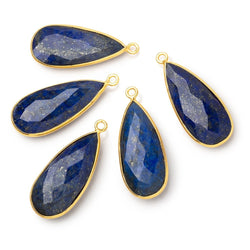 30x13.5mm Vermeil Bezel Lapis Lazuli Faceted Pear Pendant 1 piece (ONLINE ORDER ONLY)