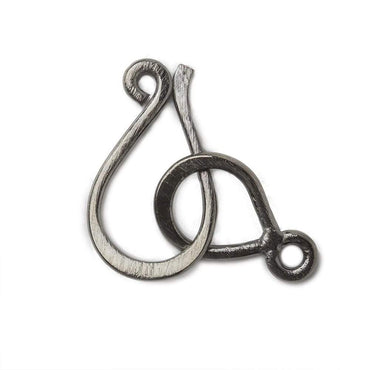 30x14mm Black Gold plated Silver Hook and Eye Clasp 1 piece Brushed (ONLINE ORDER ONLY)