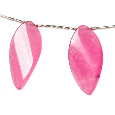 30x14mm Lipstick Pink Chalcedony Beads Plain Marquise Twist 8 inch 9 pcs (ONLINE ORDER ONLY)