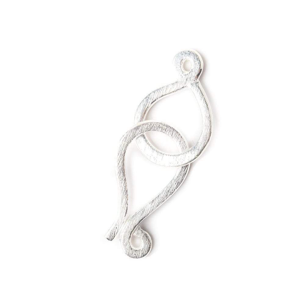 30x14mm Sterling Silver Hook and Eye Clasp 1 piece Brushed (ONLINE ORDER ONLY)