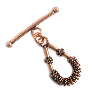30x15mm Copper Toggle Twisted Wire Wrapped Pear (ONLINE ORDER ONLY)