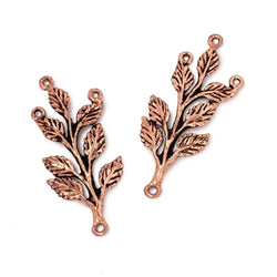30x15mm Leafy Branch 3 Ring Charm Set of 2 pieces (ONLINE ORDER ONLY)