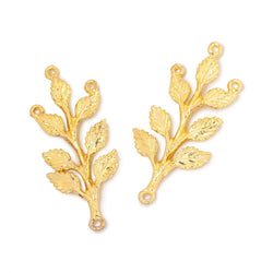 30x15mm Leafy Branch 3 Ring Charm Set of 2 pieces (ONLINE ORDER ONLY)