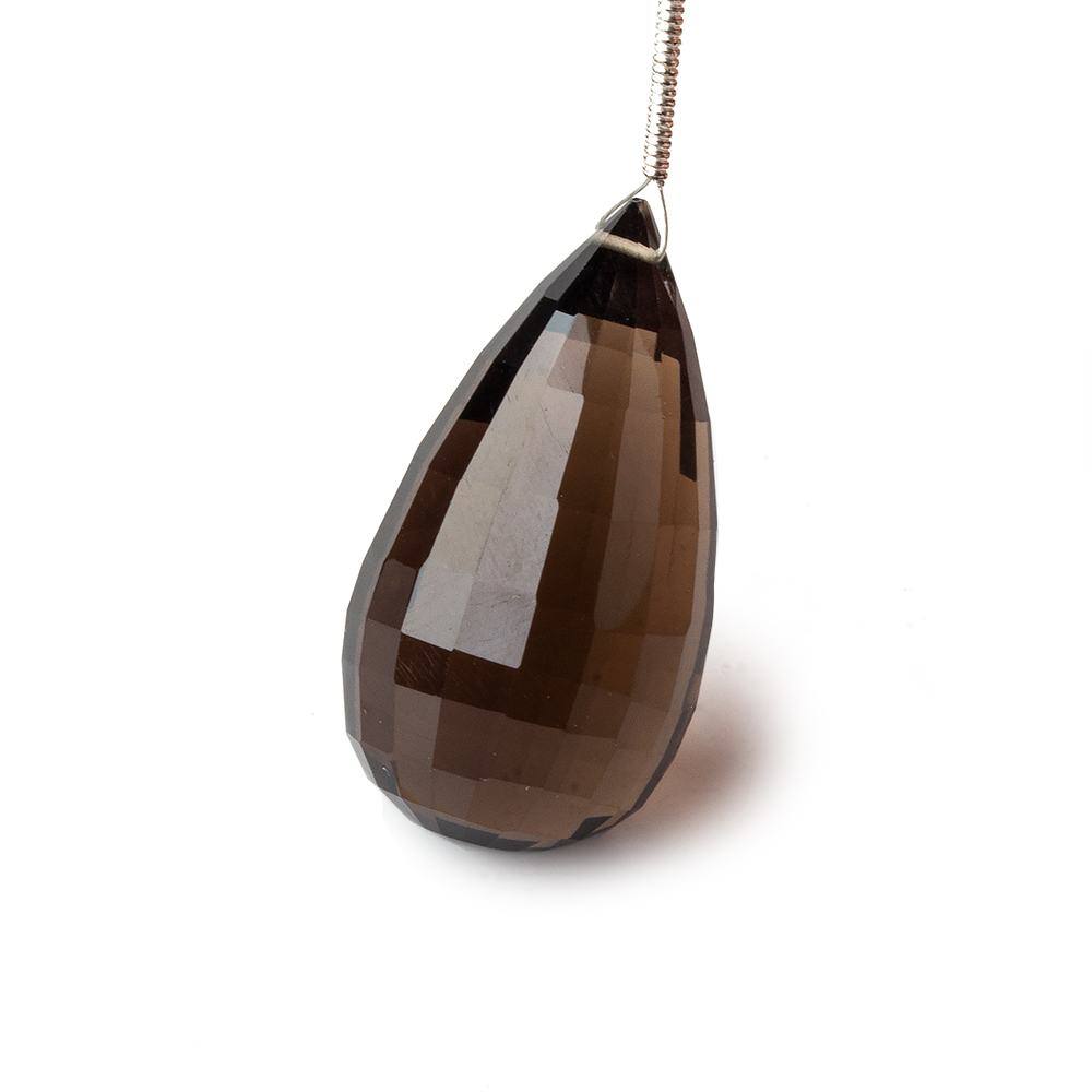 30x16mm Smoky Quartz Checkerboard Faceted Tear Drop Focal Bead 1 piece AAA (ONLINE ORDER ONLY)
