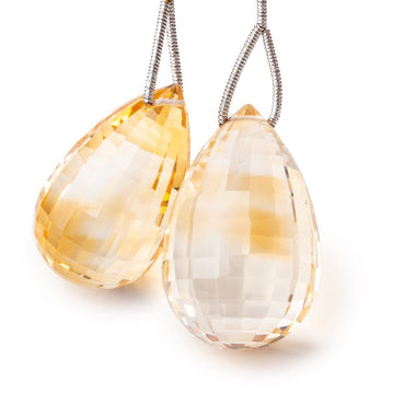 30x17-30.5x19.5mm Citrine Faceted Tear Drop Focal Beads Set of 2 pieces (ONLINE ORDER ONLY)