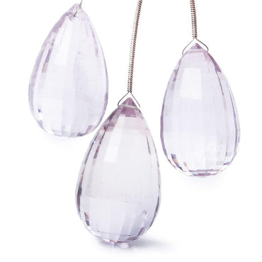 30x18mm, 30x18mm, 33x19mm Pink Amethyst Faceted Tear Drop Set of 3 focal beads (ONLINE ORDER ONLY)