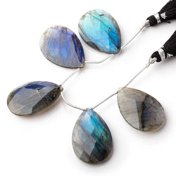 30x20mm Labradorite Faceted Pear Beads 4 inch 5 pieces AA (ONLINE ORDER ONLY)