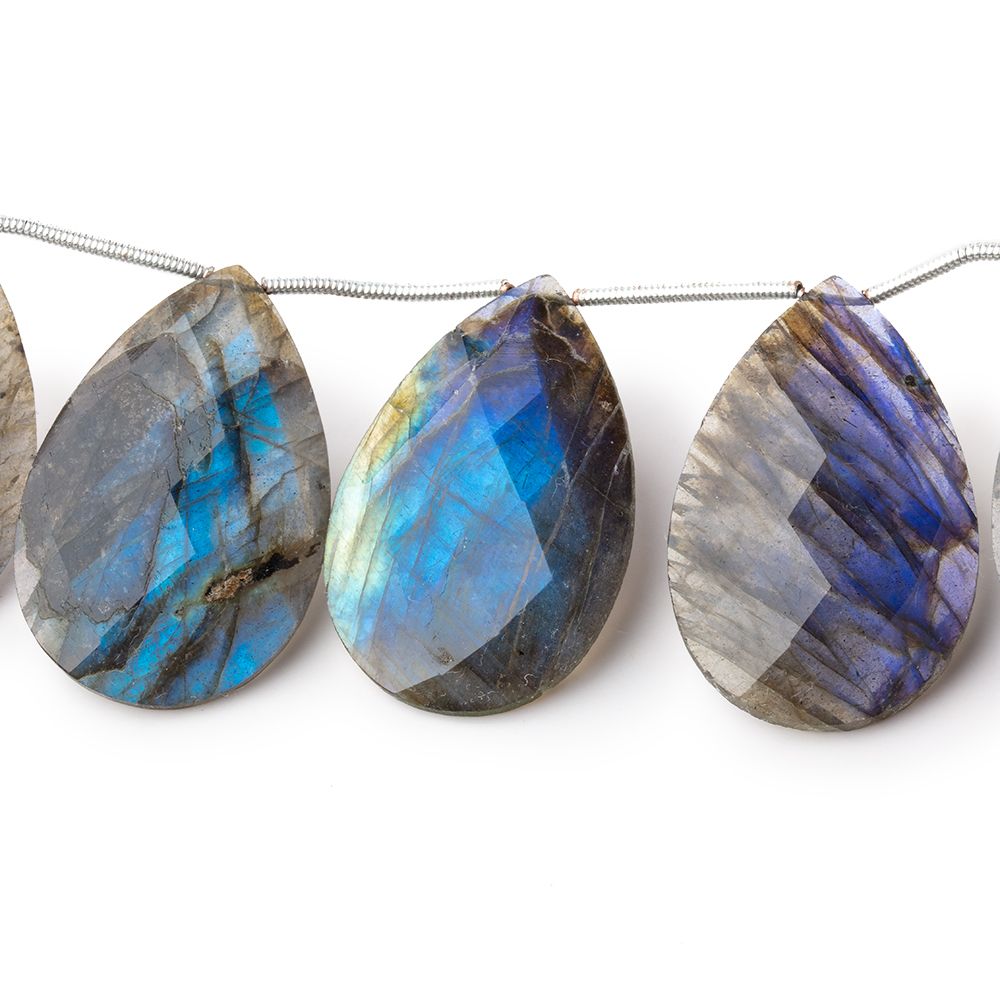 30x20mm Labradorite Faceted Pear Beads 4 inch 5 pieces AA (ONLINE ORDER ONLY)