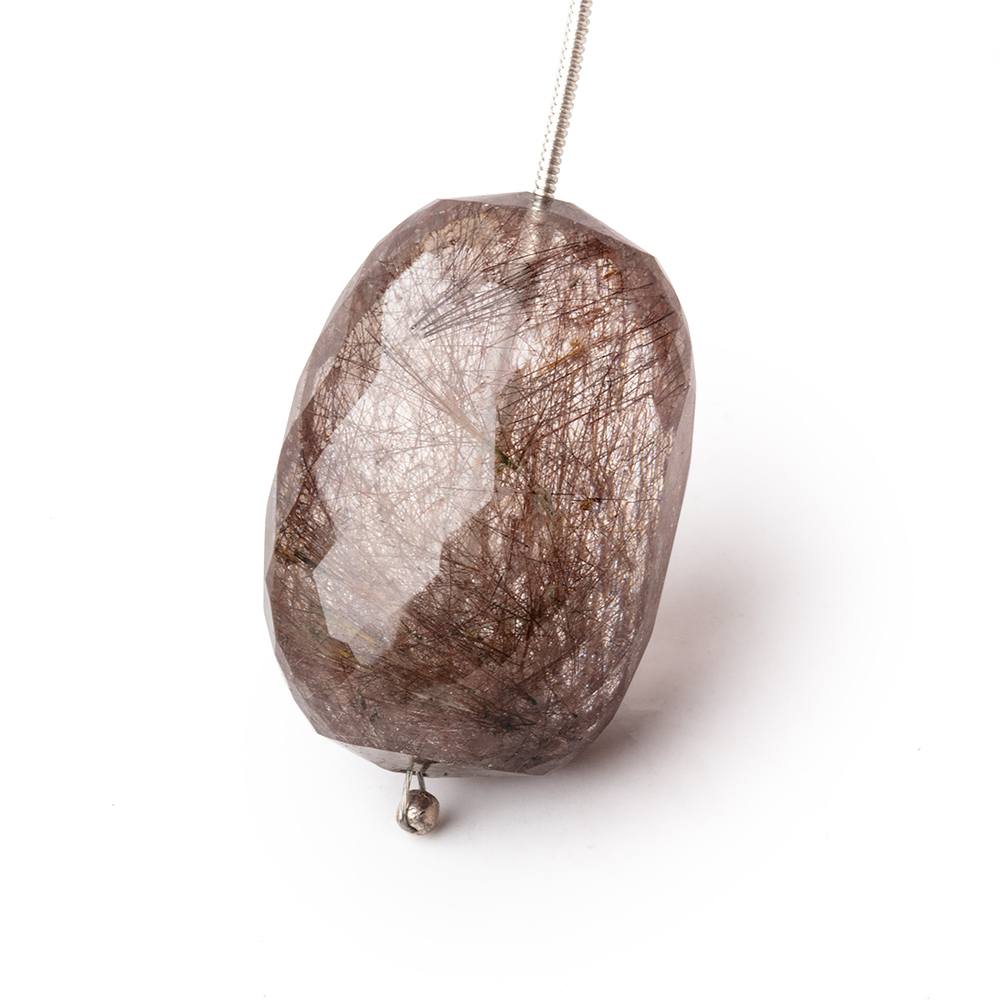 30x20mm Rutilated Quartz Faceted Nugget Focal Bead 1 piece (ONLINE ORDER ONLY)