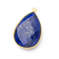 30x21mm Vermeil Bezel Lapis Lazuli Faceted Pear Pendant 1 piece (ONLINE ORDER ONLY)