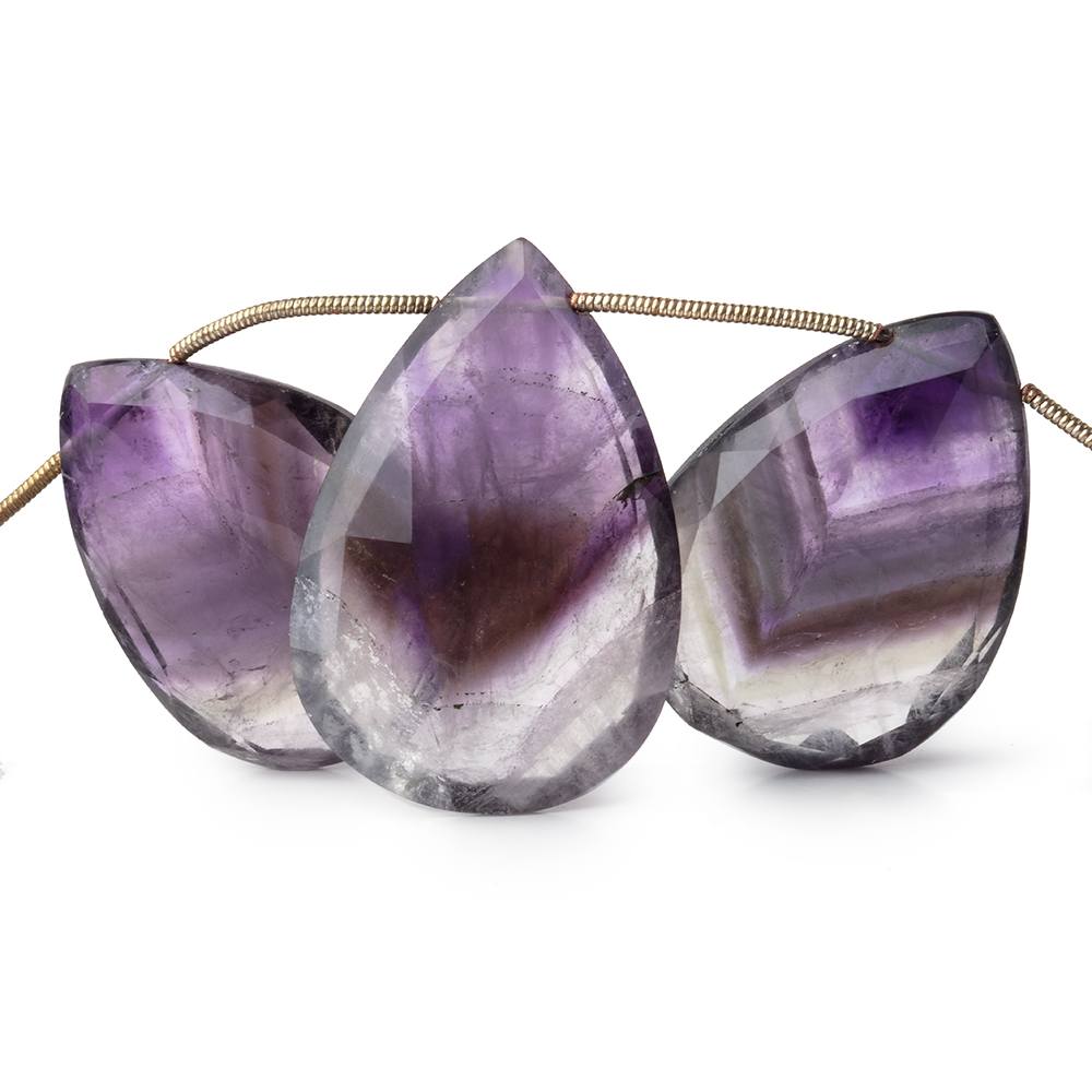 30x22-34x23mm Houndstooth Cape Amethyst Faceted Pear Beads 8 inch 8 pieces (ONLINE ORDER ONLY)