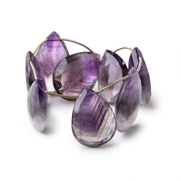 30x22-34x23mm Houndstooth Cape Amethyst Faceted Pear Beads 8 inch 8 pieces (ONLINE ORDER ONLY)