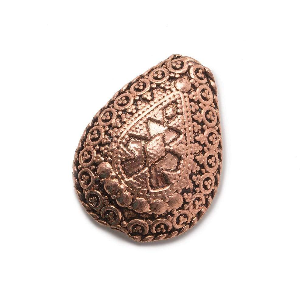 30x23x12mm Antiqued Copper Pear with Elegant Bali Scrollwork and Granulation 1 bead (ONLINE ORDER ONLY)