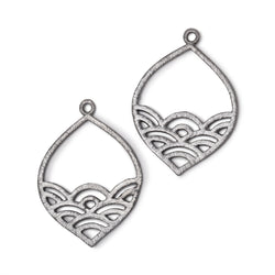 30x24mm Brushed Filigree Marquise Charm Set of 2 pieces (ONLINE ORDER ONLY)