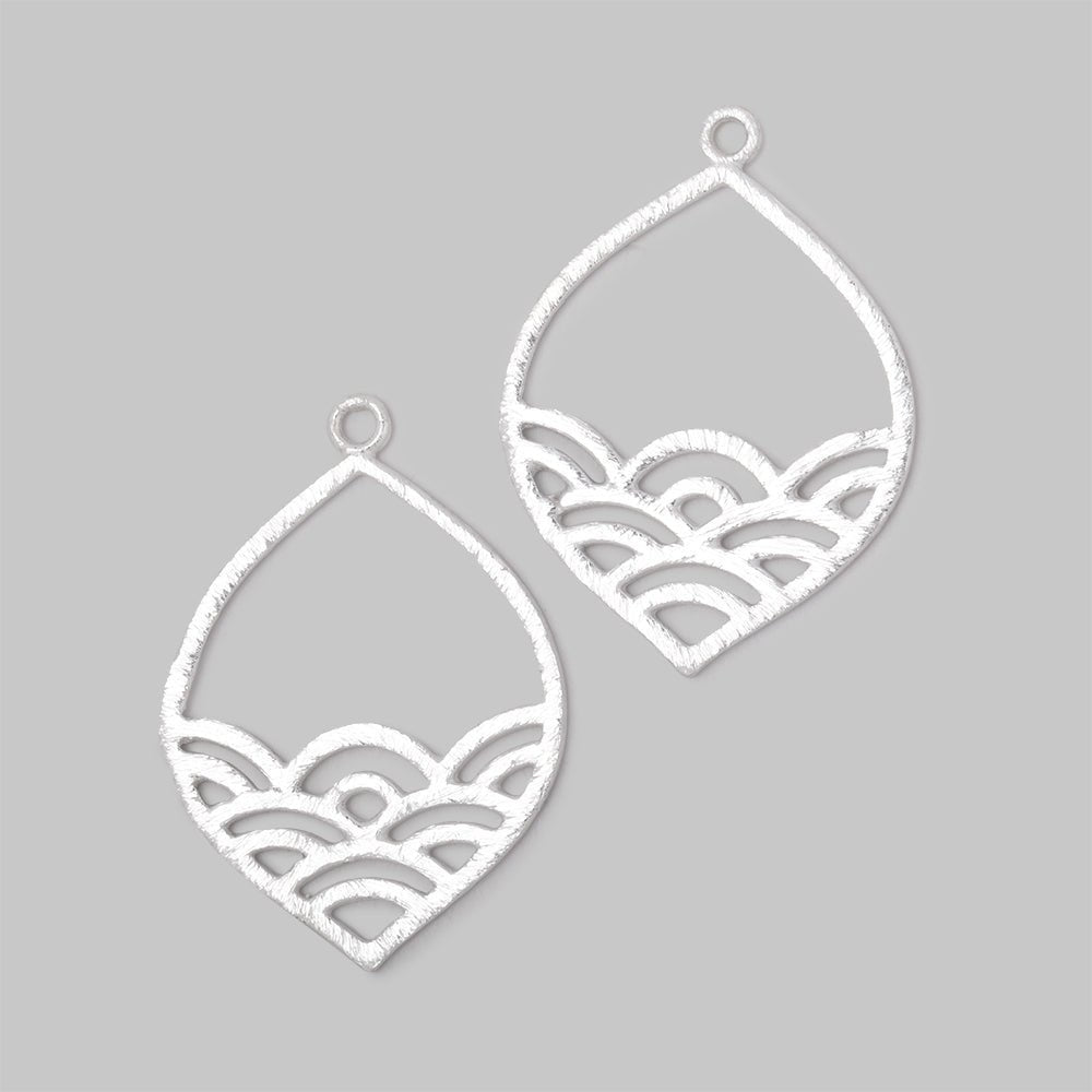 30x24mm Brushed Filigree Marquise Charm Set of 2 pieces (ONLINE ORDER ONLY)