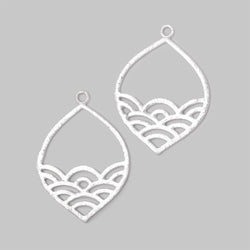 30x24mm Brushed Filigree Marquise Charm Set of 2 pieces (ONLINE ORDER ONLY)
