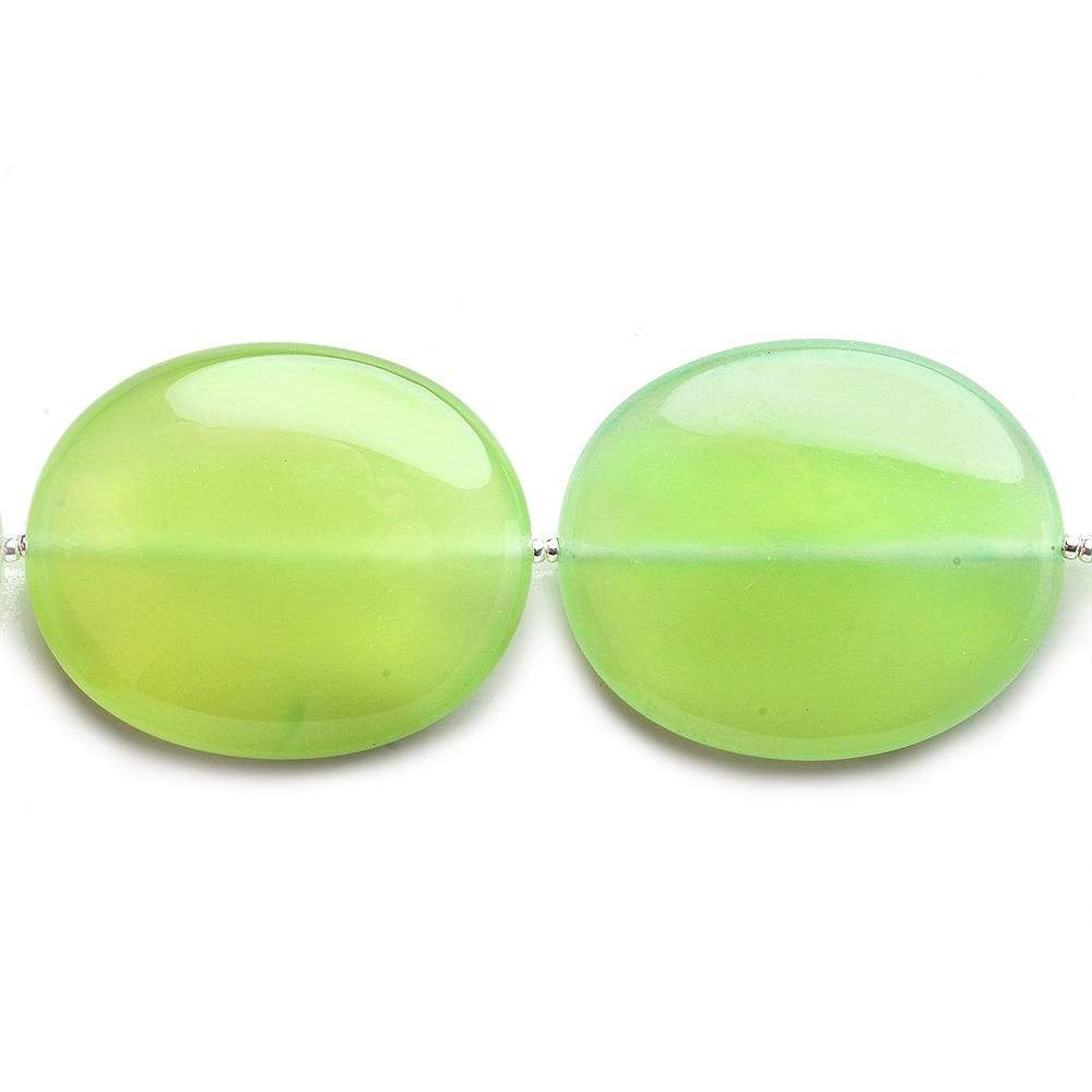 30x25mm Margarita Green Chalcedony Plain Ovals 8 inch 7 beads A (ONLINE ORDER ONLY)