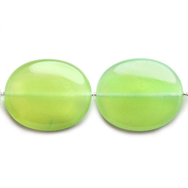 30x25mm Margarita Green Chalcedony Plain Ovals 8 inch 7 beads A (ONLINE ORDER ONLY)