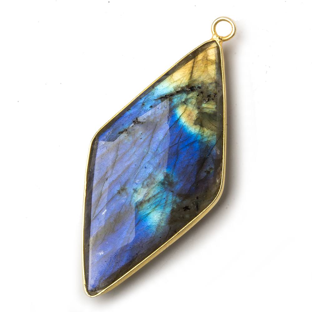 30x25mm Vermeil Bezel Labradorite faceted kite pendant 1 piece (ONLINE ORDER ONLY)