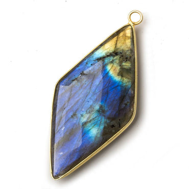 30x25mm Vermeil Bezel Labradorite faceted kite pendant 1 piece (ONLINE ORDER ONLY)