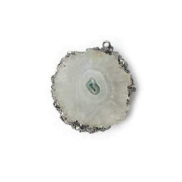30x27mm Black Gold Leafed Solar Quartz Slice Focal Bead 1 piece (ONLINE ORDER ONLY)