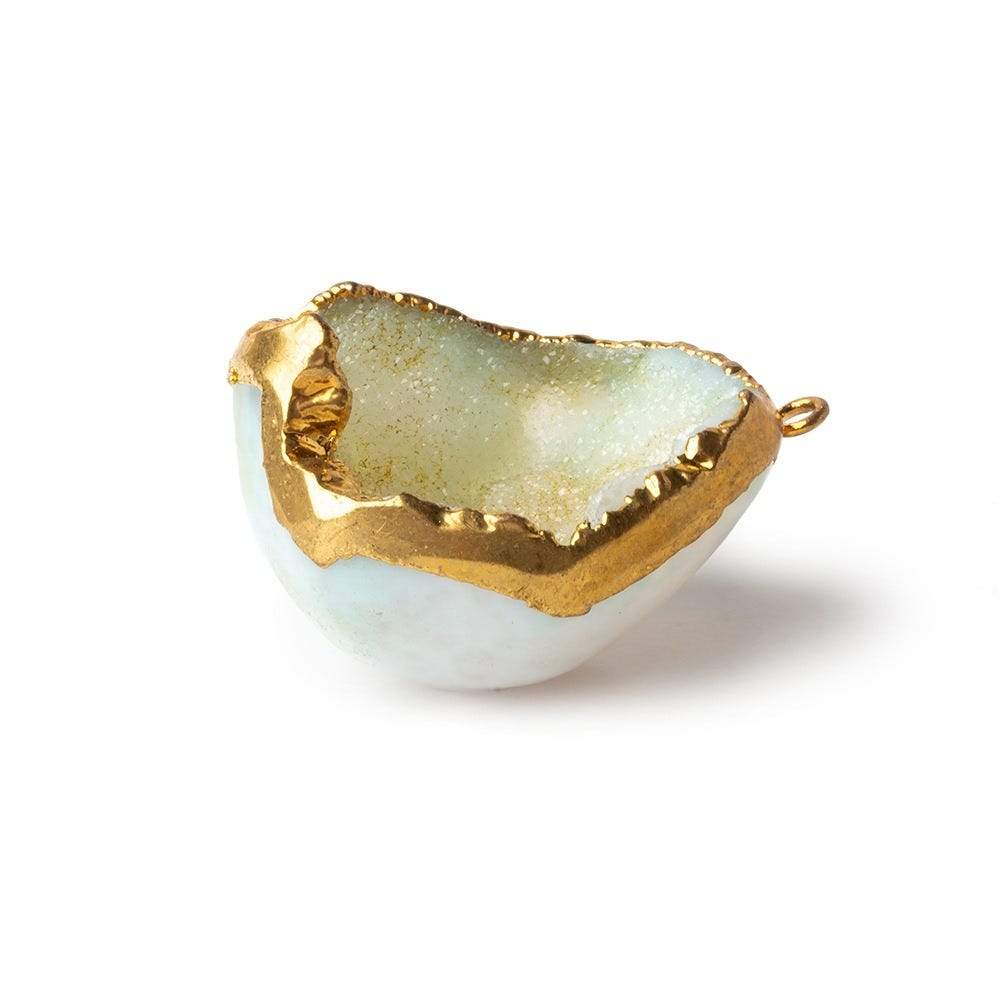 30x27x16mm Gold Leafed Butter Cream Concave Drusy Focal Pendant 1 piece (ONLINE ORDER ONLY)