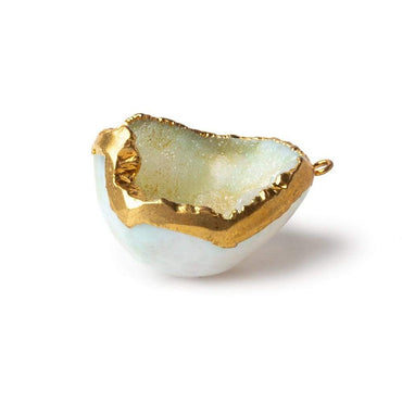 30x27x16mm Gold Leafed Butter Cream Concave Drusy Focal Pendant 1 piece (ONLINE ORDER ONLY)