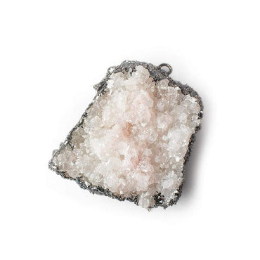 30x28mm Black Gold Leafed Calcite Mineral Crystal Pendant 1 piece (ONLINE ORDER ONLY)