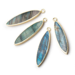 30x8mm Gold Leafed Labradorite Marquise Focal Pendant 1 piece (ONLINE ORDER ONLY)