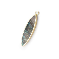 30x8mm Gold Leafed Labradorite Marquise Focal Pendant 1 piece (ONLINE ORDER ONLY)