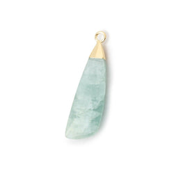 30x9mm Gold Leafed Aquamarine Fancy Shape Pendant 1 piece (ONLINE ORDER ONLY)