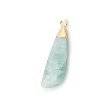 30x9mm Gold Leafed Aquamarine Fancy Shape Pendant 1 piece (ONLINE ORDER ONLY)