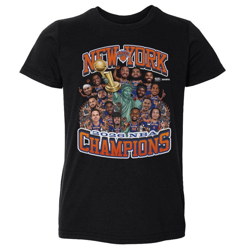 New York Knicks NBA Finals 2026 Champions Caricature WHT (ONLINE ORDER ONLY)