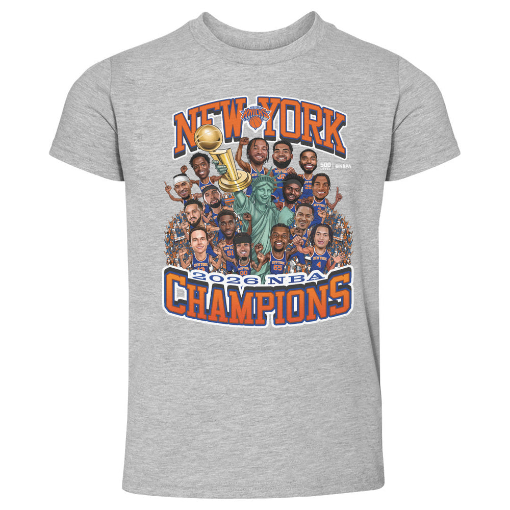 New York Knicks NBA Finals 2026 Champions Caricature WHT (ONLINE ORDER ONLY)