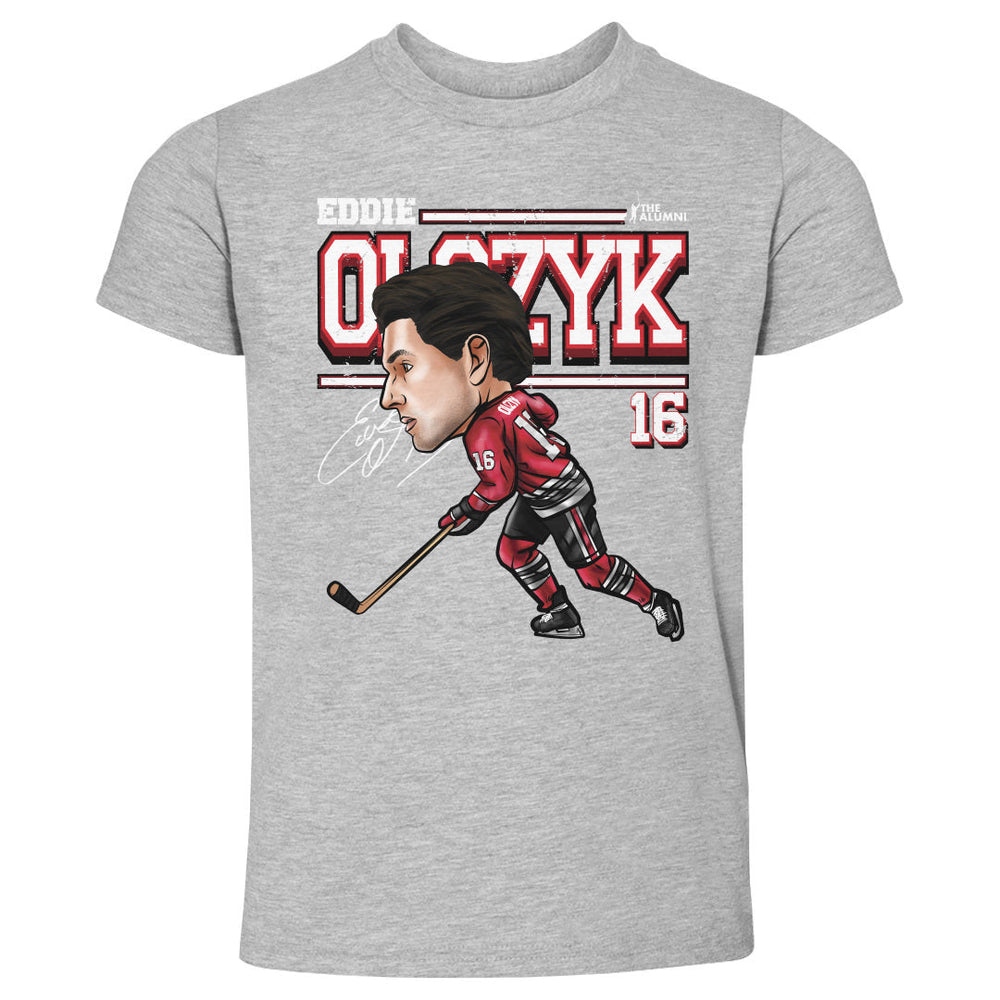 Eddie Olczyk Chicago Cartoon WHT (ONLINE ORDER ONLY)