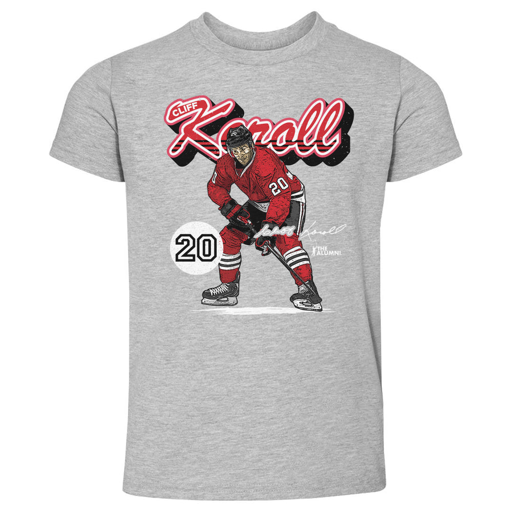 Cliff Koroll Chicago Retro Script WHT (ONLINE ORDER ONLY)