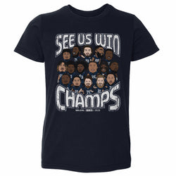 Seattle Football 2025 Champs Cartoon WHT (ONLINE ORDER ONLY)