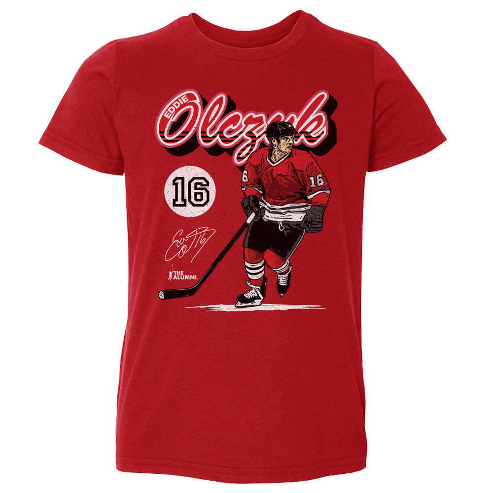 Eddie Olczyk Chicago Retro Script WHT (ONLINE ORDER ONLY)
