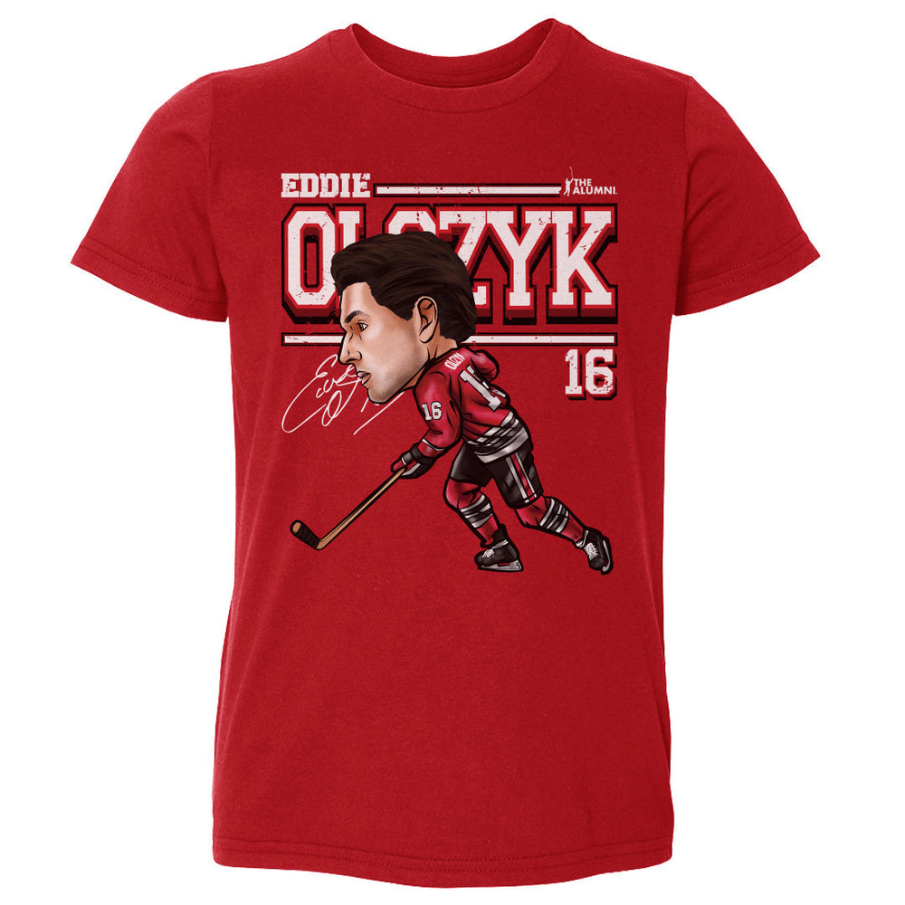 Eddie Olczyk Chicago Cartoon WHT (ONLINE ORDER ONLY)