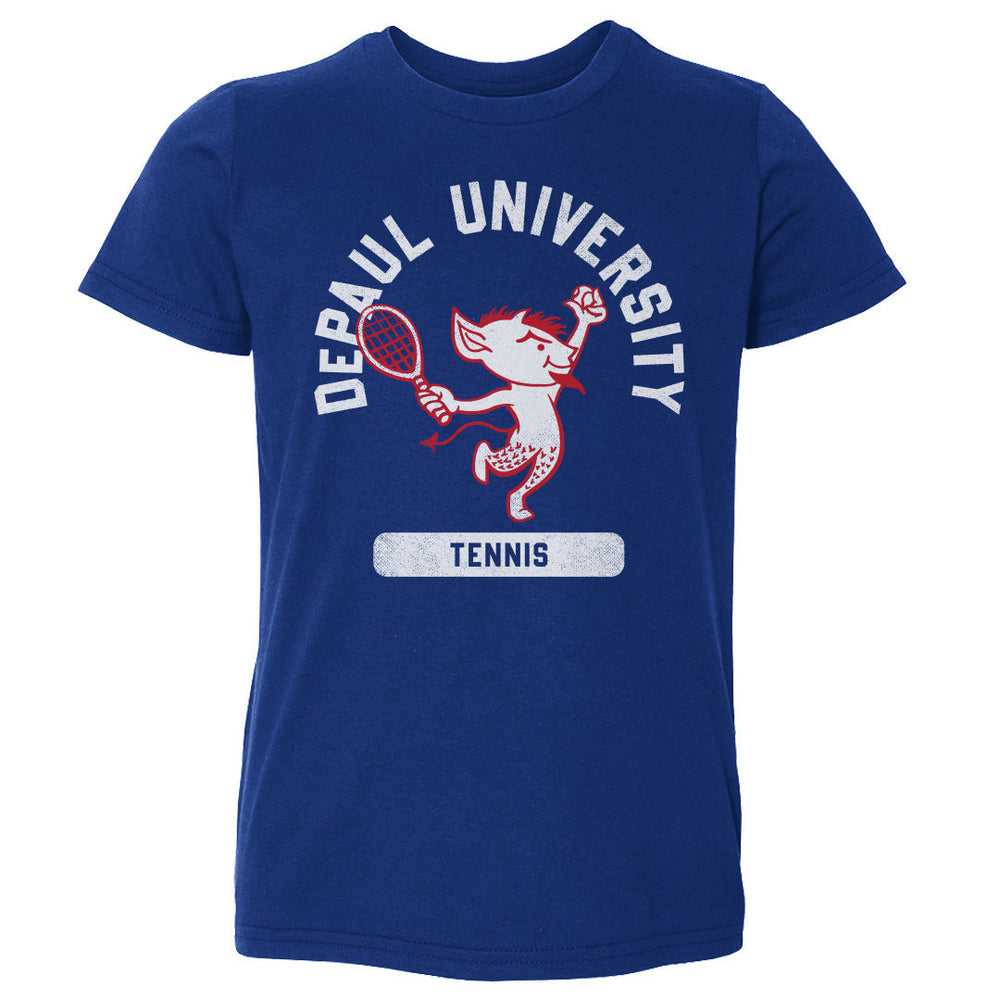 DePaul Blue Demons Mascot Tennis WHT (ONLINE ORDER ONLY)
