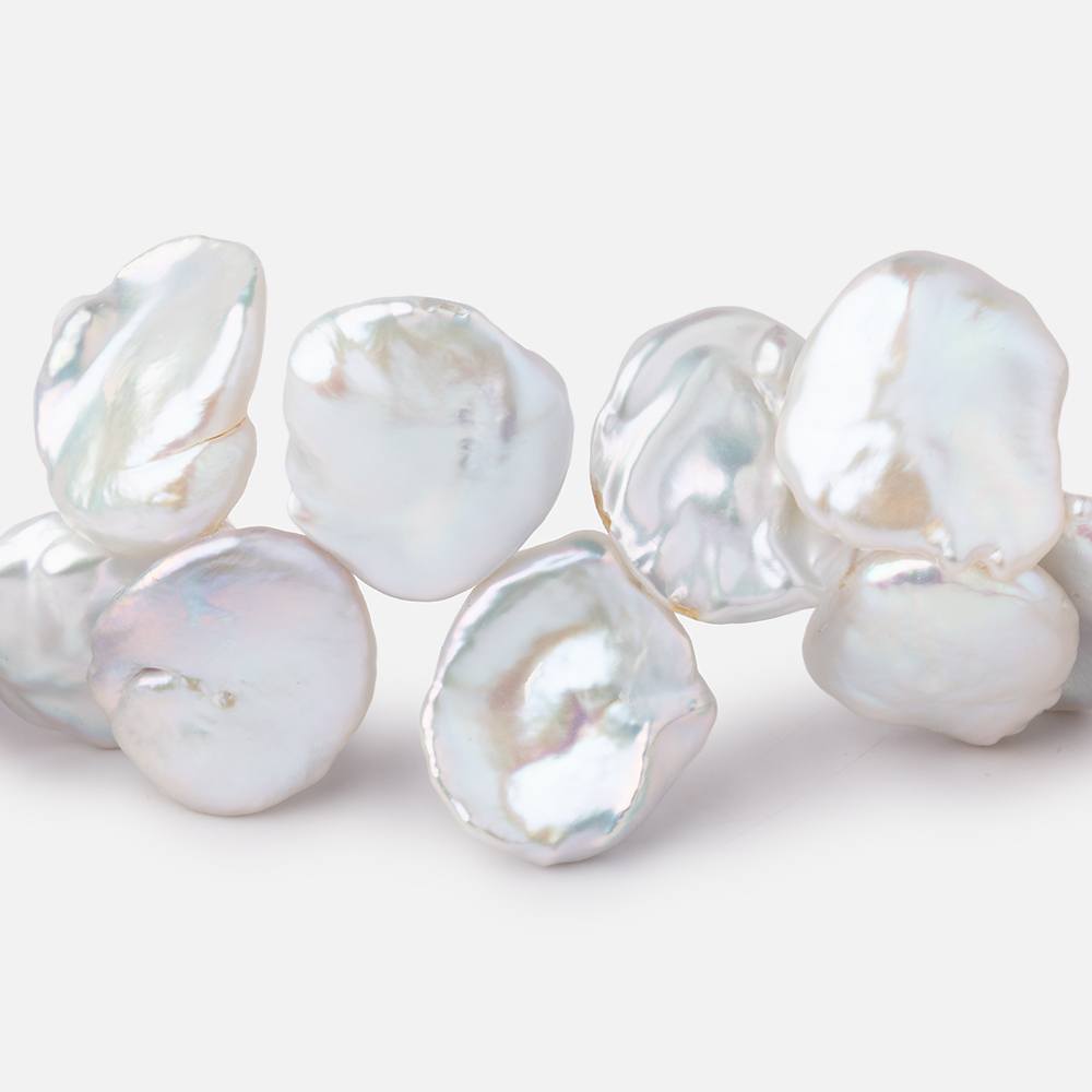 15x14-20x16mm White top drilled Keshi Freshwater Pearl 16 inch 48 pieces (ONLINE ORDER ONLY)