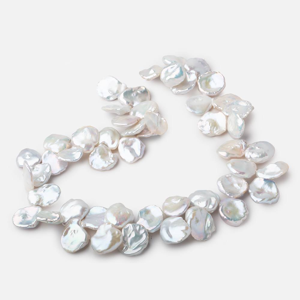 15x14-20x16mm White top drilled Keshi Freshwater Pearl 16 inch 48 pieces (ONLINE ORDER ONLY)