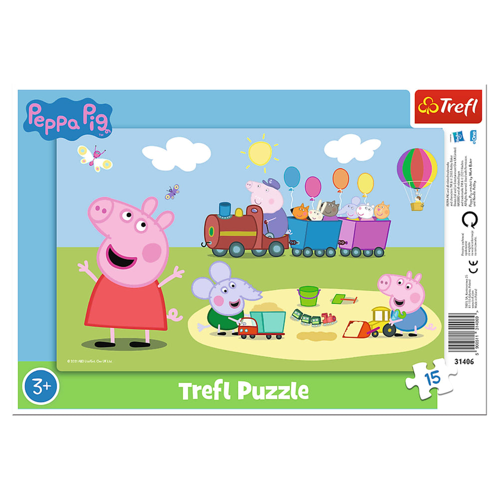 Trefl Frame Peppa Pig's Happy Train 15 Piece Puzzle (ONLINE ORDER ONLY)