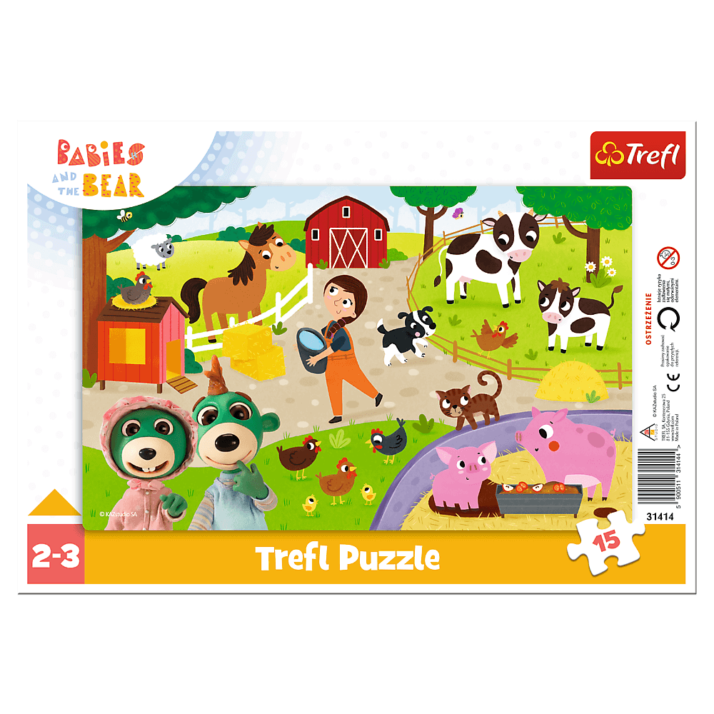 Trefl Baby Frame Babies and the Bear Lovely Babies 15 Piece Puzzle (ONLINE ORDER ONLY)