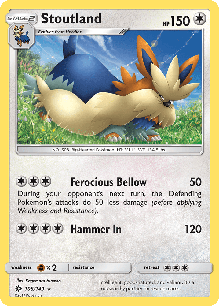 Stoutland (105/149) [Sun & Moon: Base Set] (Online Only)