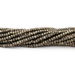 2.5mm Pyrite Faceted Rondelle Beads 13.5 inch 157 pieces (ONLINE ORDER ONLY)